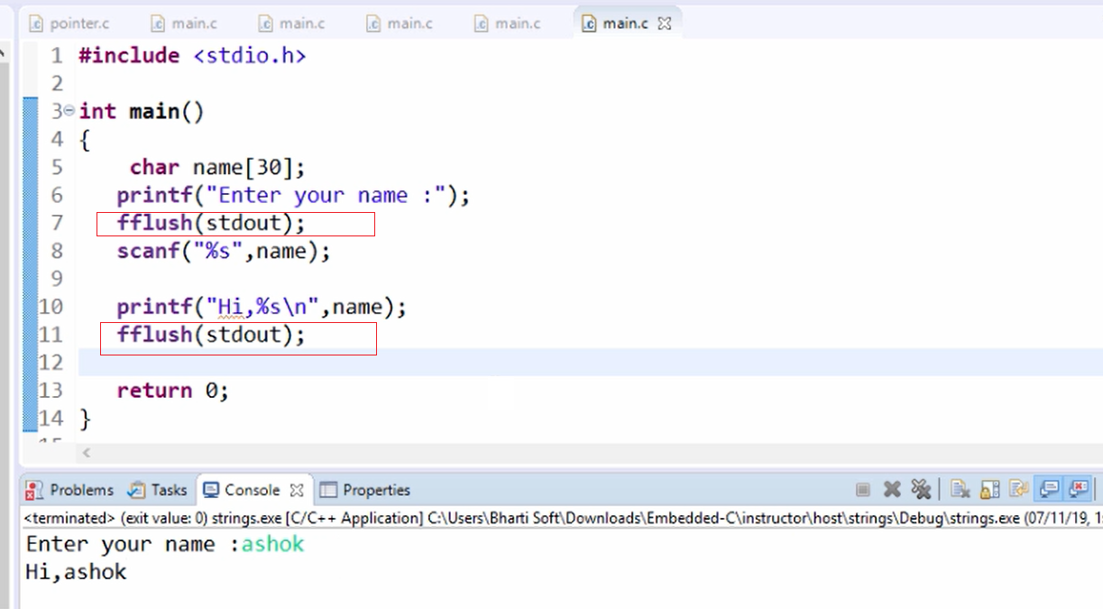 Inputting a string- %s format specifier