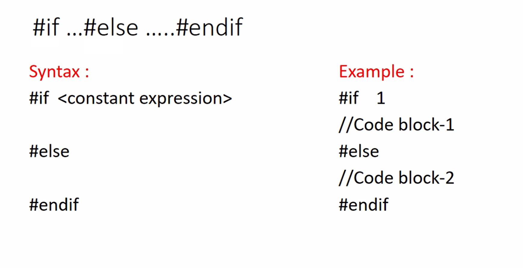 Figure 4. #if …#else …#endif - Conditional compilation directives in C