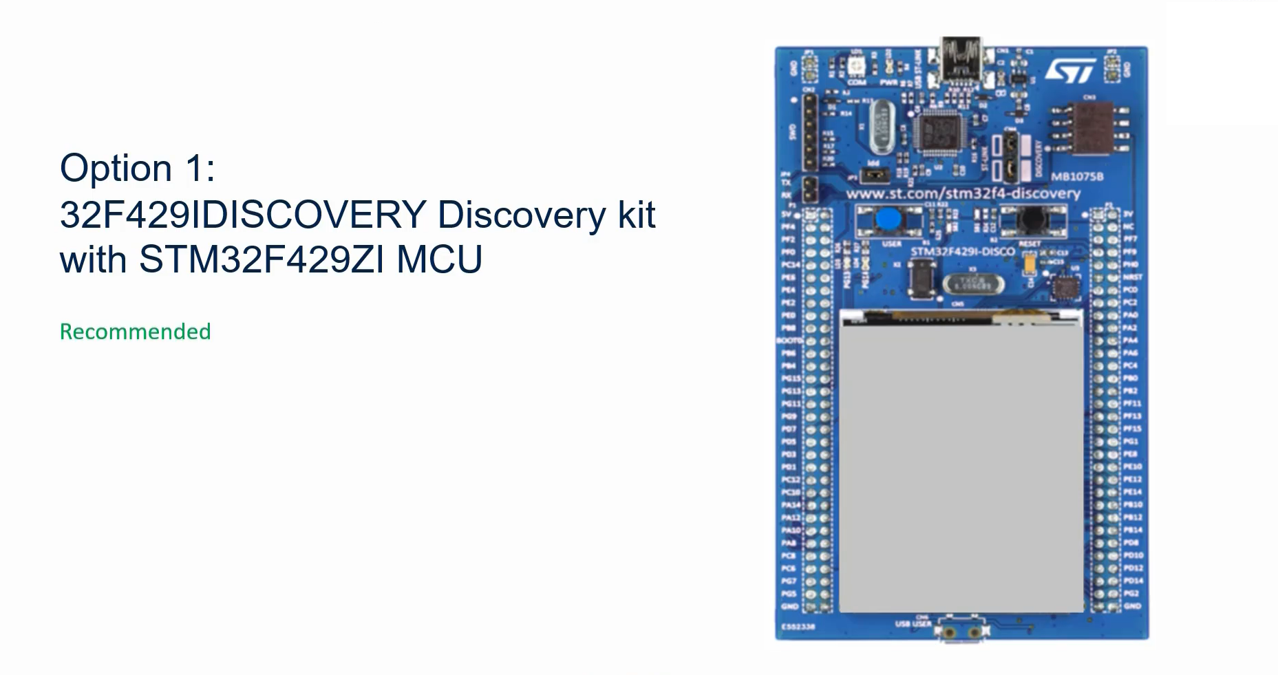 Figure 1. 32F429IDISCOVERY Discovery kit with STM32F429ZI MCU