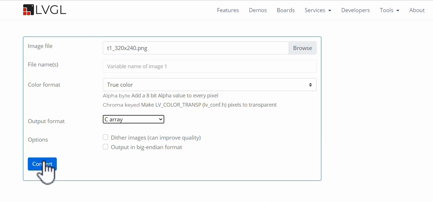 Figure 5. Online image converter