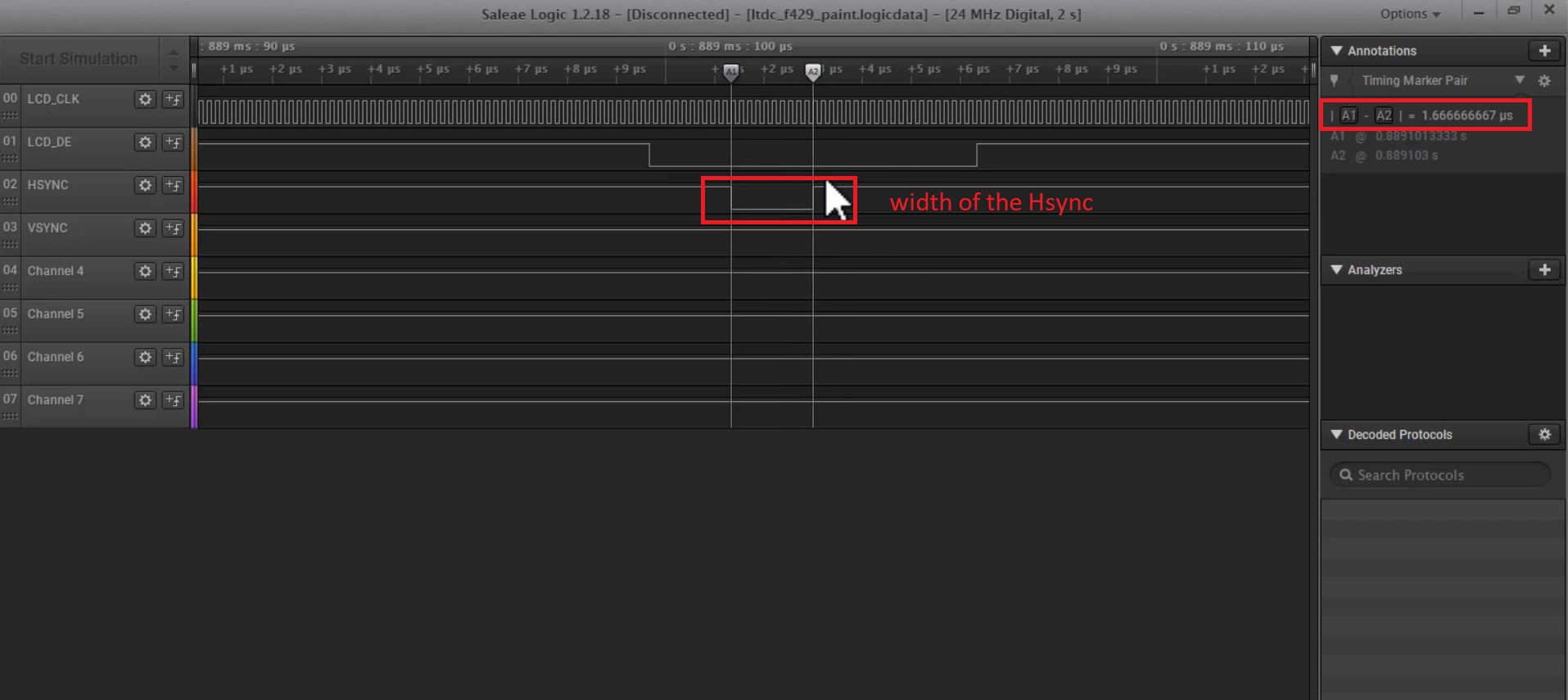 Figure 6. Hsync width