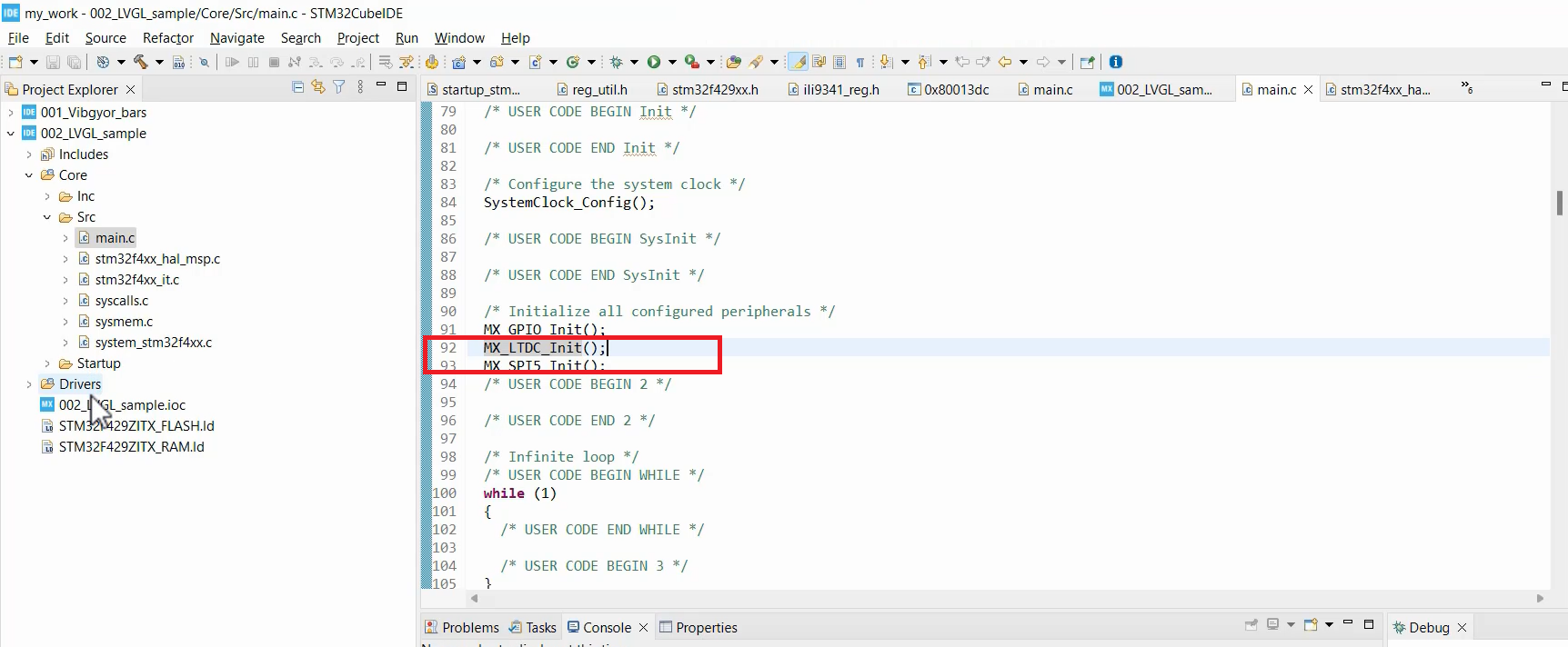 how to add the LVGL source code to an STM32 project
