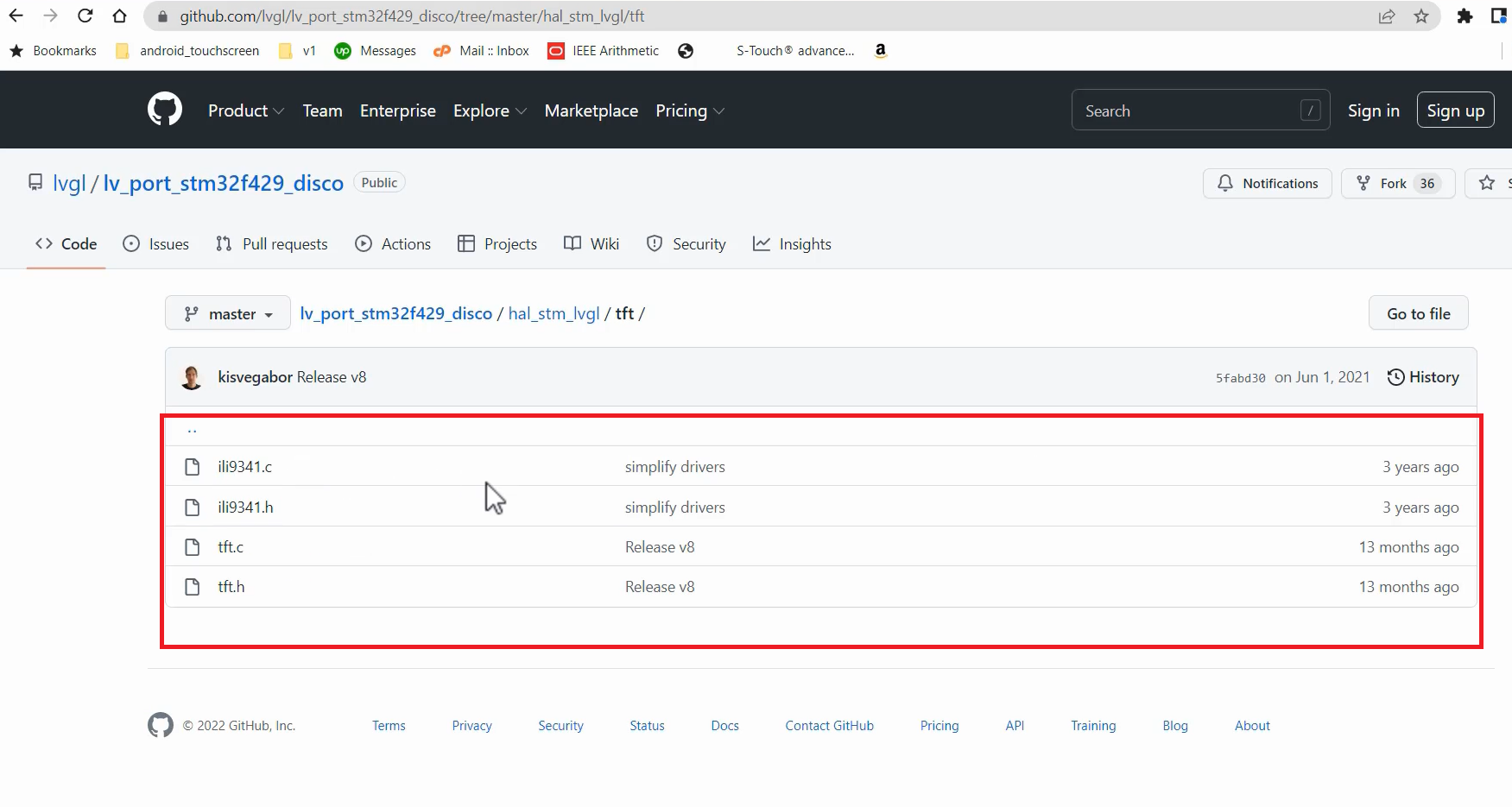 Figure 3. TFT driver files